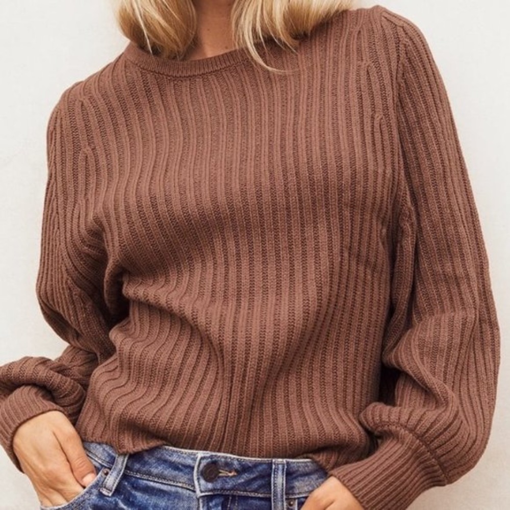 LULU'S TAKE THE CHILL OFF BALLOON SLEEVE SWEATER